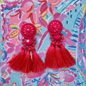 Fuchsia tassel earrings!